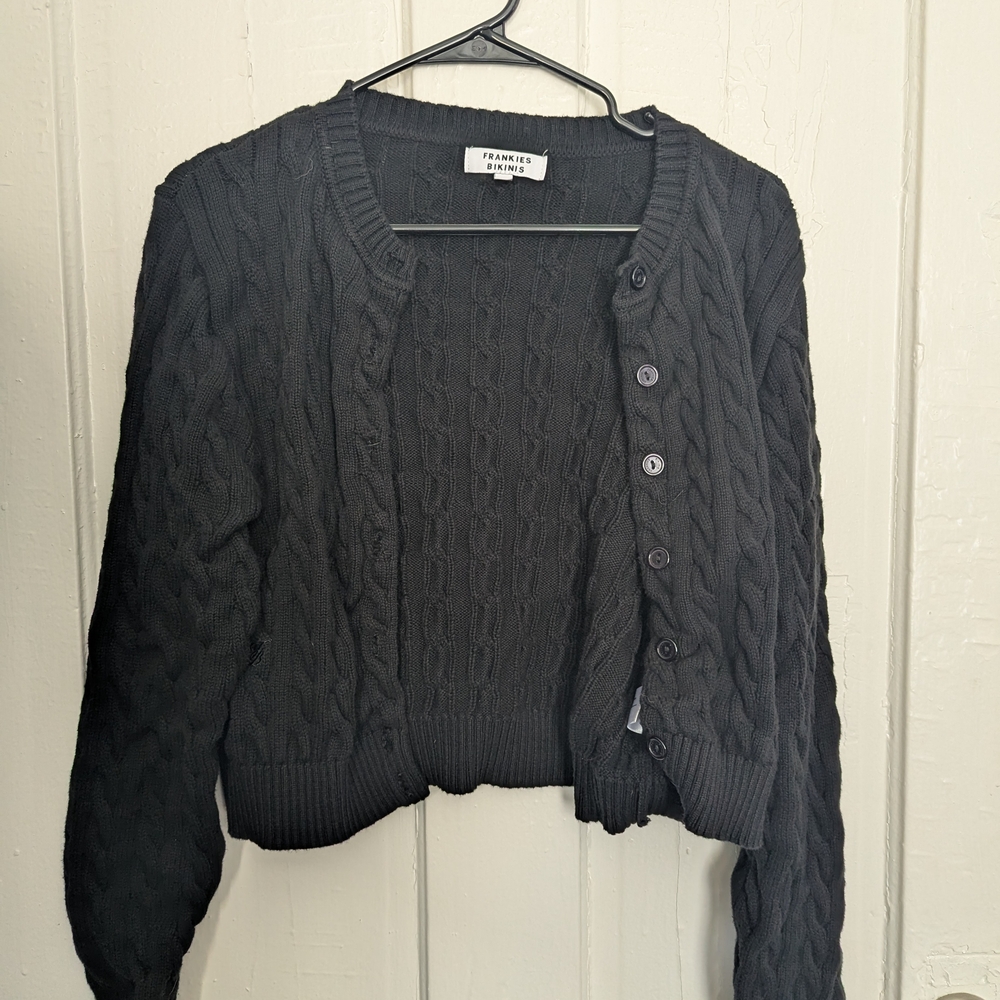 Frankies Bikinis Dudley Cable Knit Sweater